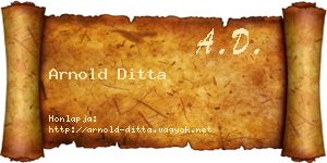 Arnold Ditta névjegykártya